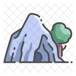 256x256 Cave Icon Of Colored Outline Style