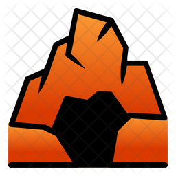 256x256 Cave Icon Of Colored Outline Style