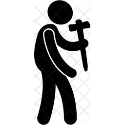 256x256 Caveman Icon Of Glyph Style