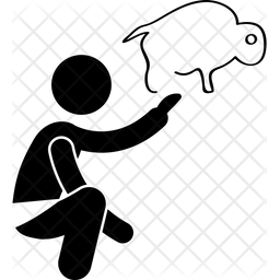 256x256 Caveman Art Icon Of Glyph Style