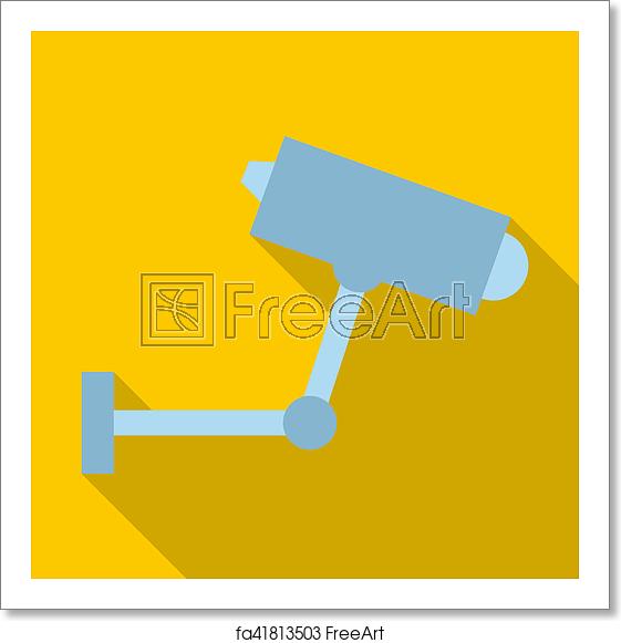 561x581 Free Art Print Of Cctv Camera Icon, Flat Style Cctv Camera Icon