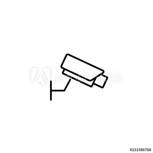 500x500 Cctv Camera Symbol Line Black Icon On White Background