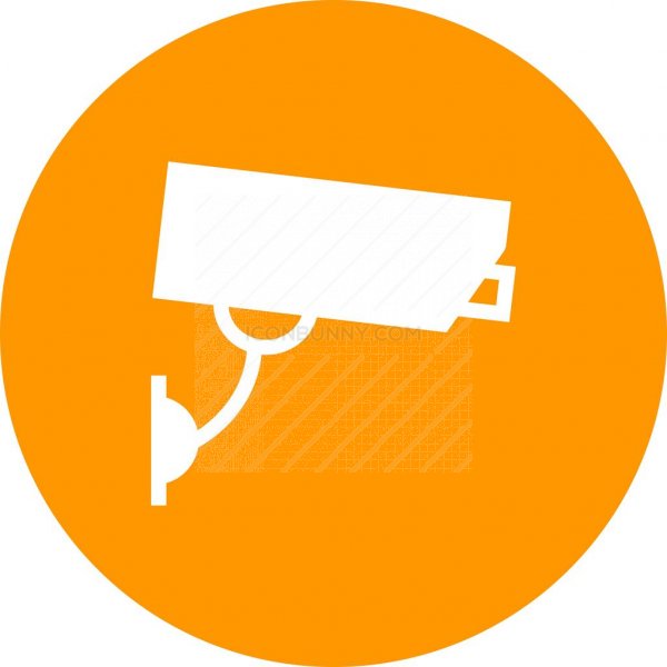 600x600 Cctv Camera Flat Round Icon