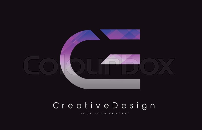800x515 Ce Letter Logo Design In Purple Stock Vector Colourbox