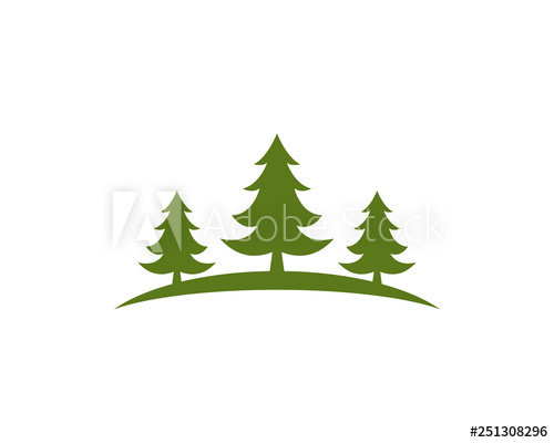 500x400 Cedar Tree Logo Template Vector Icon Illustration Design