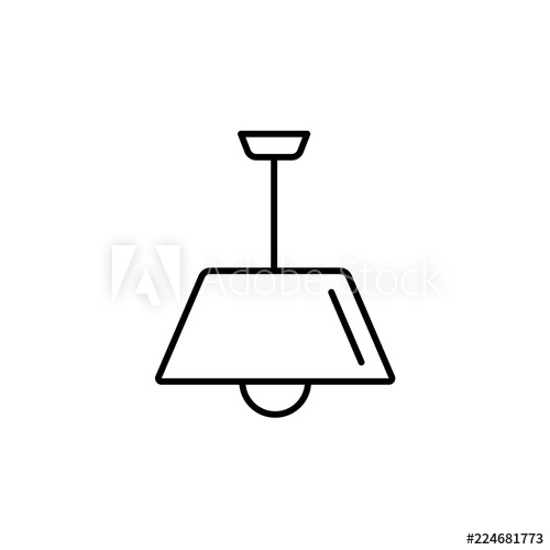 500x500 Vector Illustration Of Modern Ceiling L Line Icon Of Pendant