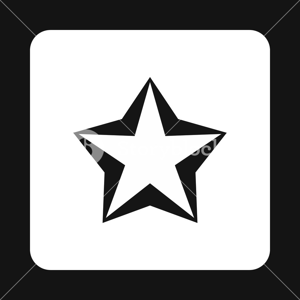 1000x1000 Convex Five Pointed Celestial Star Icon In Simple Style Isolated