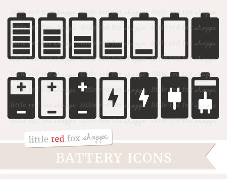 794x627 Battery Icon Clipart Batteries Clip Art Social Media Cell Etsy