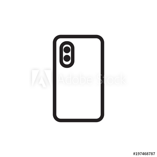 500x500 Dual Phone Camera Outlined Vector Icon Modern Simple Isolated