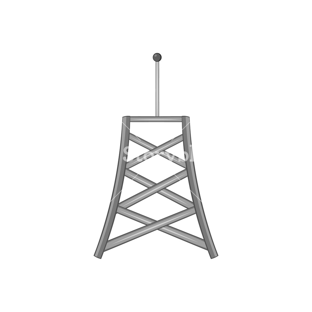 1000x1000 Cell Phone Tower Icon In Black Monochrome Style Isolated On White