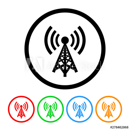 500x500 Cell Phone Tower Or Radio Tower Icon Vector Communications