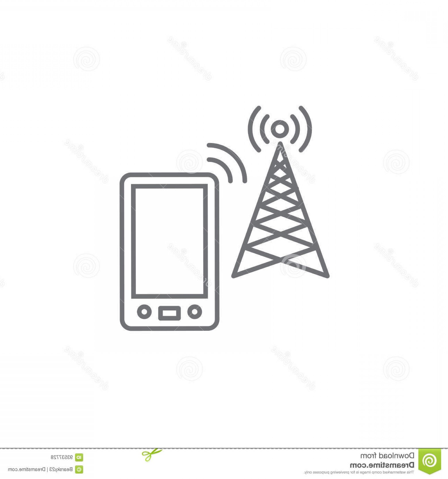 1560x1668 Stock Illustration Cellphone Tower Icon Emitting Pinging