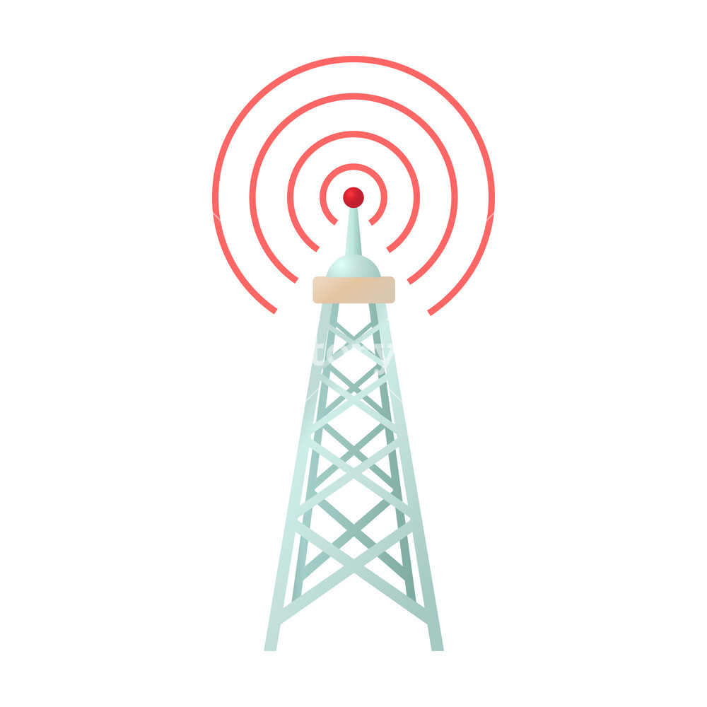 Radio Tower Icon In Cartoon Style On A White Background Royalty 1000x1000 Radio Tower Icon In Cartoon Style On A White Background Royalty
