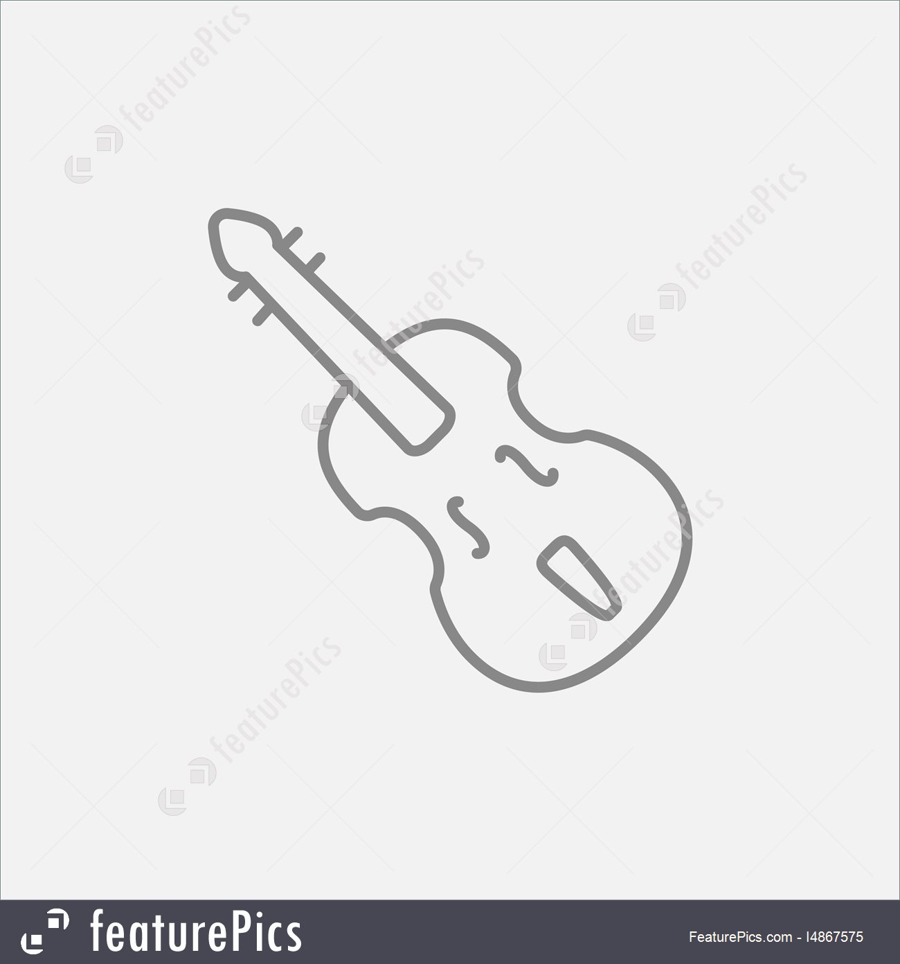 1300x1392 Cello Line Icon Stock Illustration