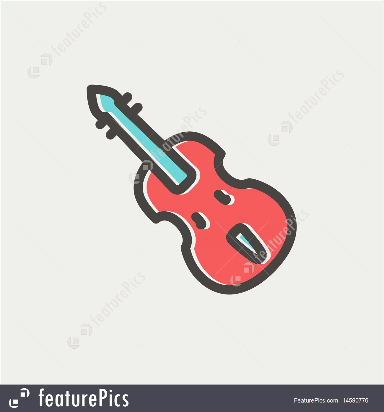 1300x1392 Cello Thin Line Icon Stock Illustration