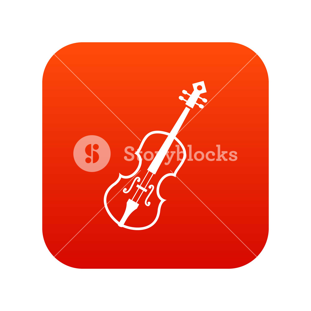 1000x1000 Cello Icon Digital Red For Any Design Isolated On White Vector
