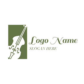 284x284 White And Green Cello Icon Logo Design Music Logo Custom Logo
