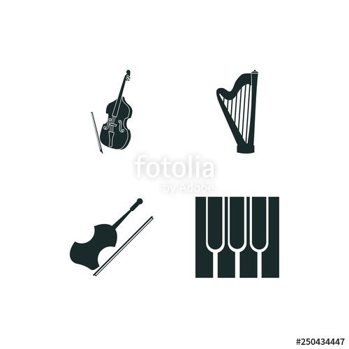 500x500 Piano Icon Set Violn And Cello Icon Vector Icons Stock