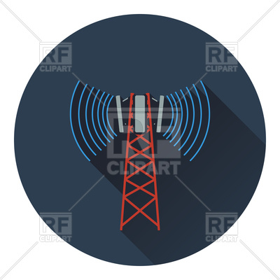 400x400 Cellular Broadcasting Antenna Icon Flat Design Vector Image
