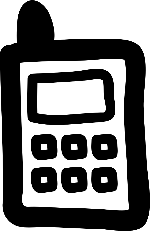 636x981 Draw Cellular Phone Png Icon Free Download