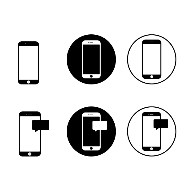 640x640 Smartphone Icon Mobile Phone Icons Mobile Phones Vector, Black