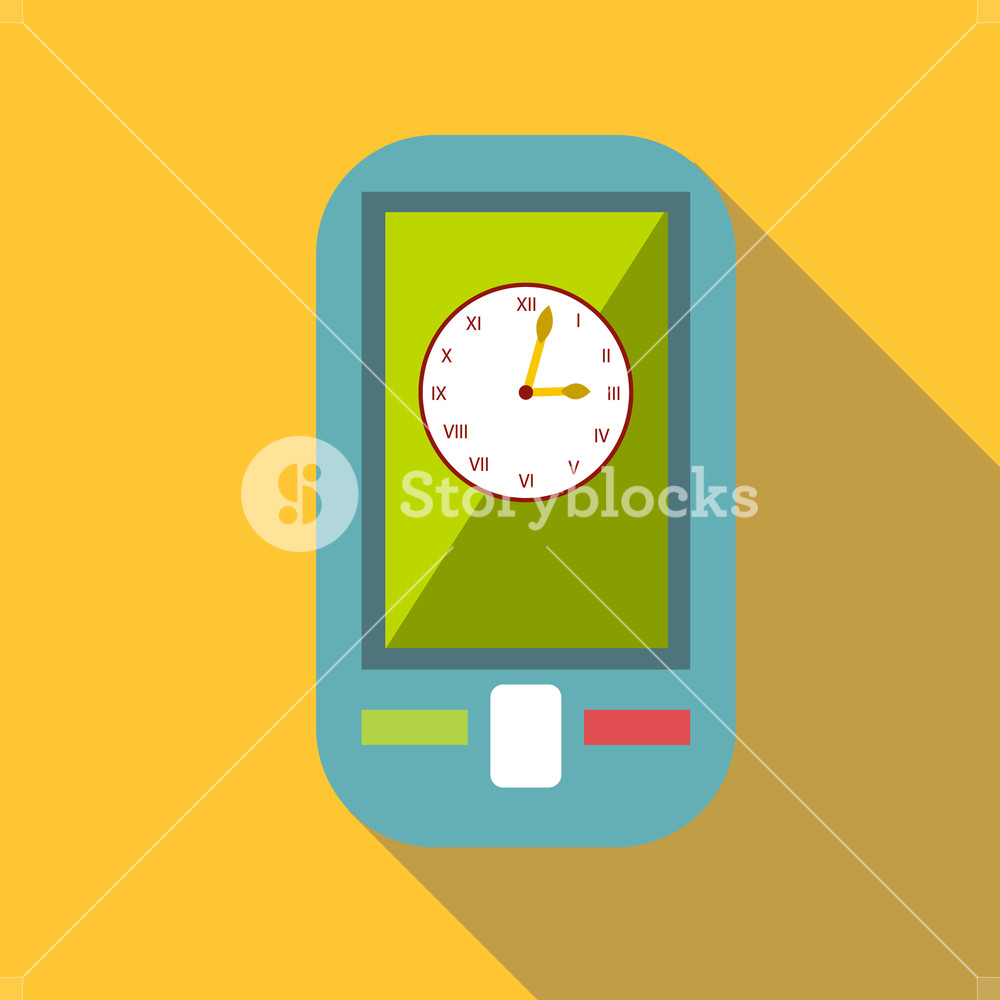 1000x1000 Watch On Mobile Phone Icon Flat Illustration Of Watch On Mobile