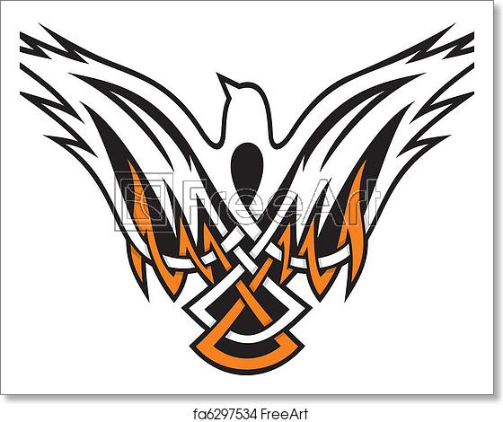 560x470 Free Art Print Of Bird Celtic Icon Tribal Style Bird Icon