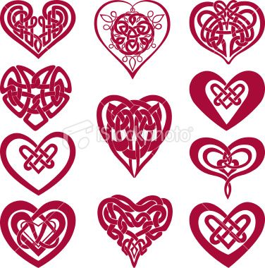 376x380 Set Of Celtic Knot Hearts Vector Icon Set Inked Celtic Heart