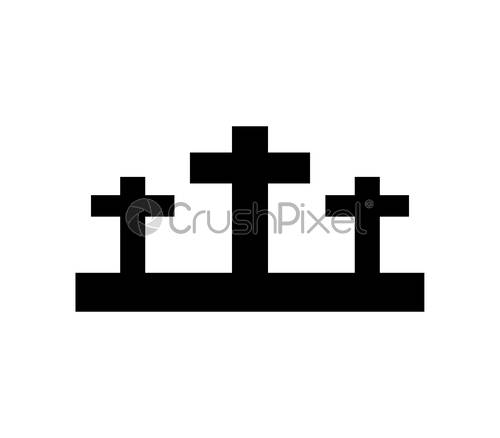 500x438 Cemetery Icon, Stock Vector Crushpixel