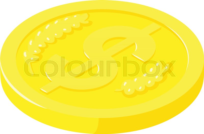 800x525 Gold Coin Cent Icon Isometric Of Gold Stock Vector Colourbox