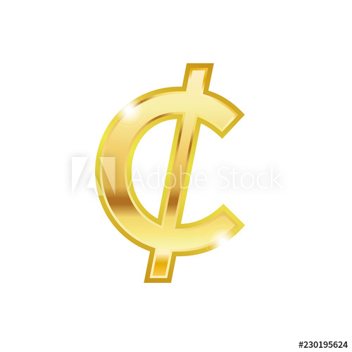 500x500 Golden Cent Symbol Isolated On White Background Cent Trendy