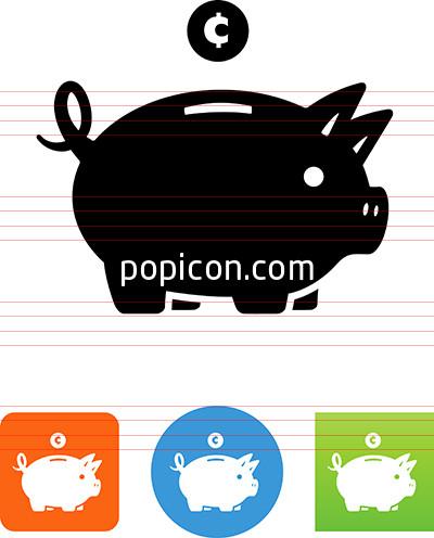 400x496 Piggy Bank With Cent Icon