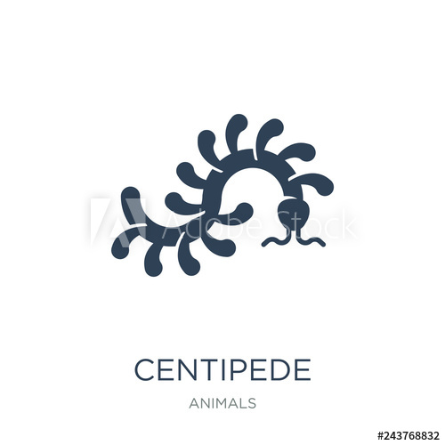 500x500 Centipede Icon Vector On White Background, Centipede Trendy Fill