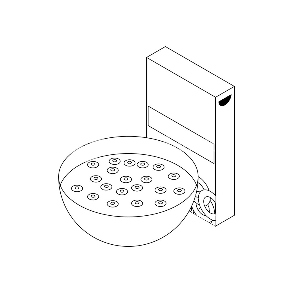 1000x1000 Cereal Icon In Isometric Style Isolated On White Background