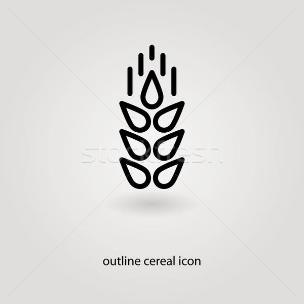 600x600 Simple Outline Cereal Icon Vector Illustration Marie