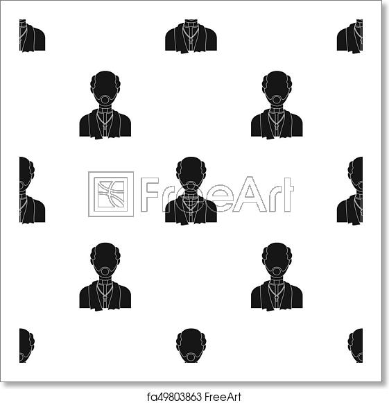 561x581 Free Art Print Of Priest Icon In Black Style Isolated On White