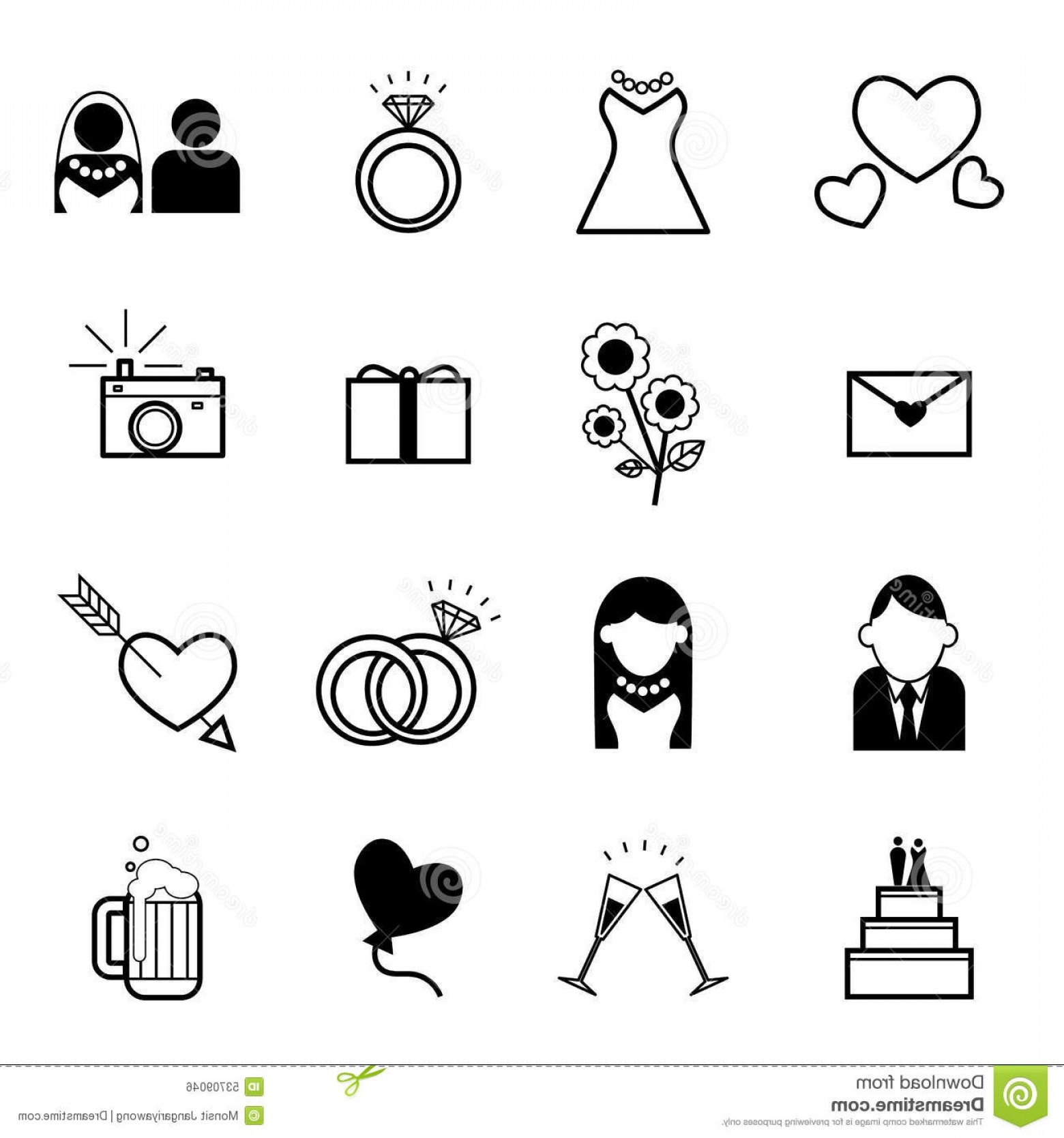 1560x1668 Stock Illustration Wedding Icons Set Vector Illustration Web Icon