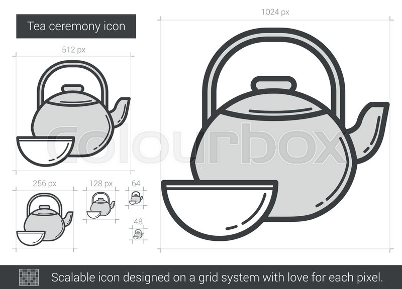 800x576 Tea Ceremony Vector Line Icon Isolated Stock Vector Colourbox