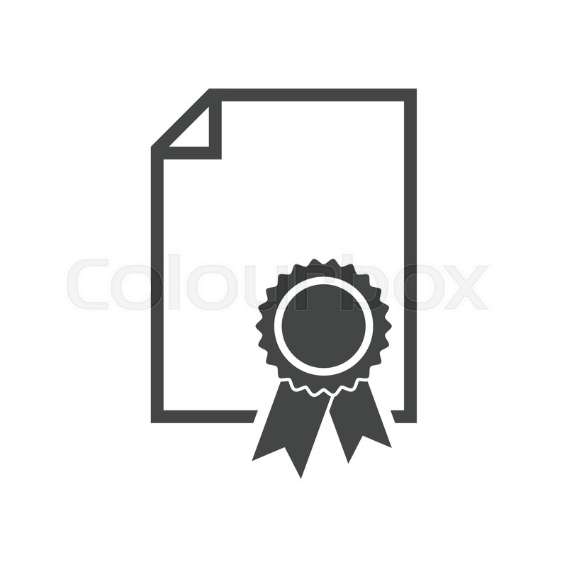 800x800 Certificate Icon Diploma Symbol Flat Stock Vector Colourbox