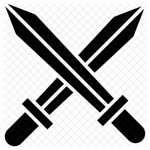 512x512 Crossing Sword Icon Of Glyph Style