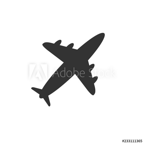 500x500 Airplane Flat Icon Vector Transportation Concept For Graphic