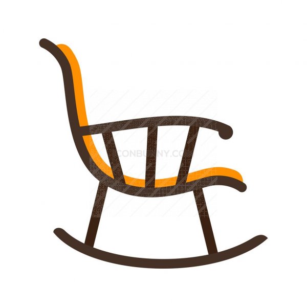 600x600 Rocking Chair Flat Multicolor Icon