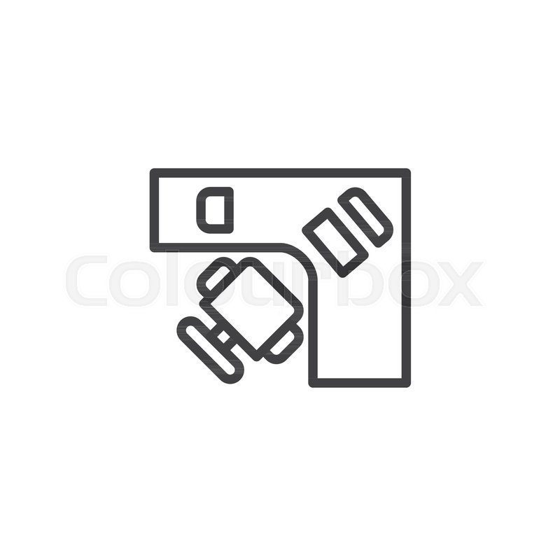 800x800 Corner Computer Desk With Chair Top Stock Vector Colourbox