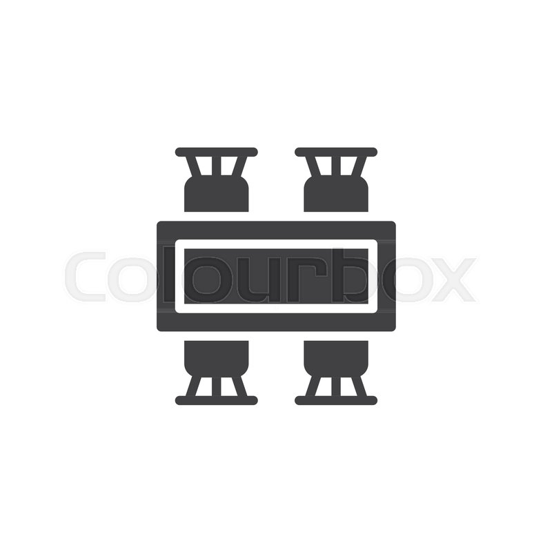 800x800 Dining Table And Chairs Top View Stock Vector Colourbox