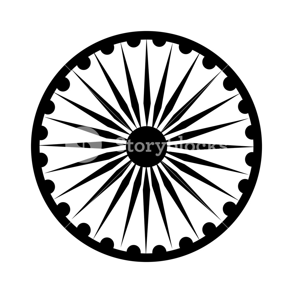 1000x1000 Ashoka Chakra Symbol Icon Vector Illustration Graphic Design
