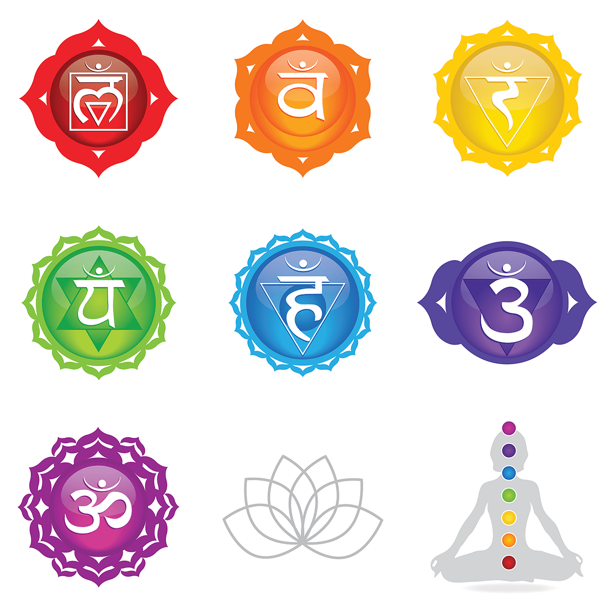 1200x1200 Chakra Icon Set