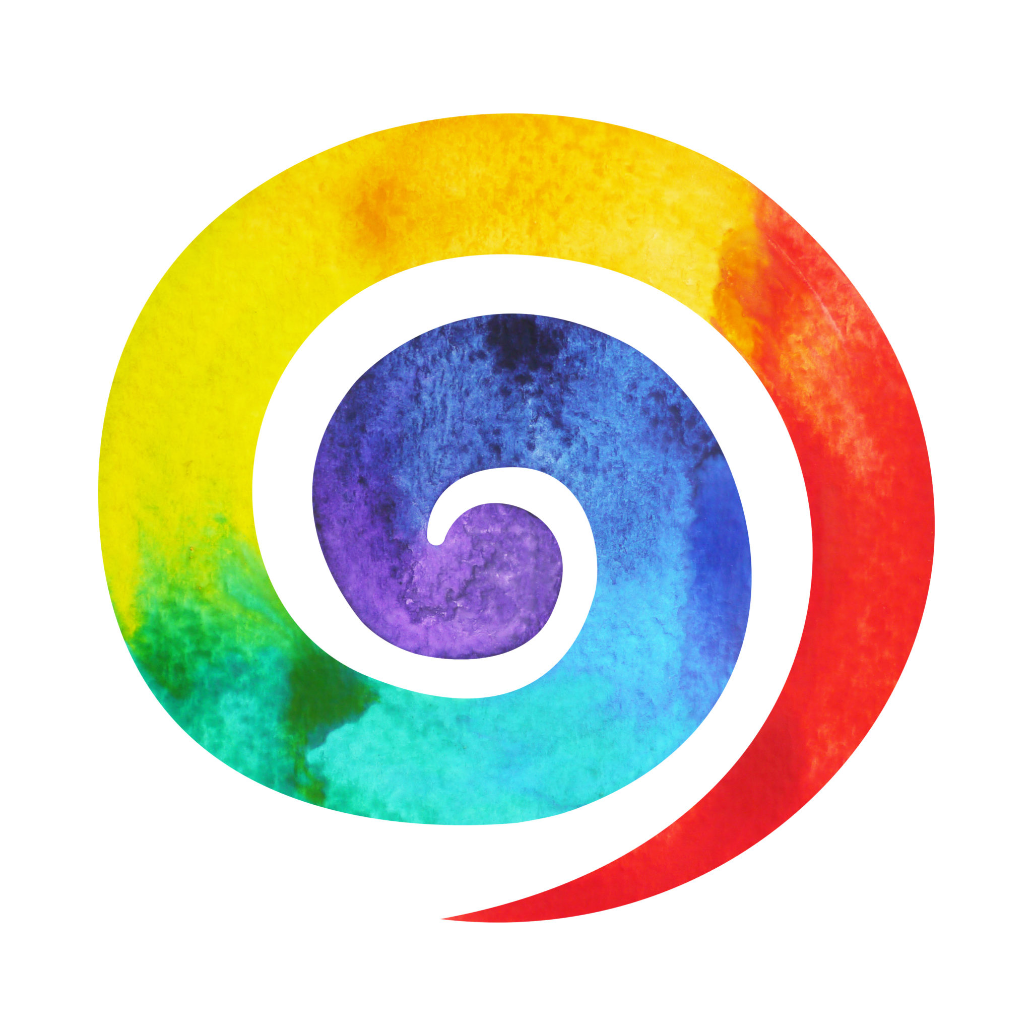 2048x2048 Color Of Chakra Symbol Spiral Concept, Watercolor Painting Hand
