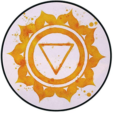 466x466 Printing Round Rug, Chakra Decor, Traditional Known