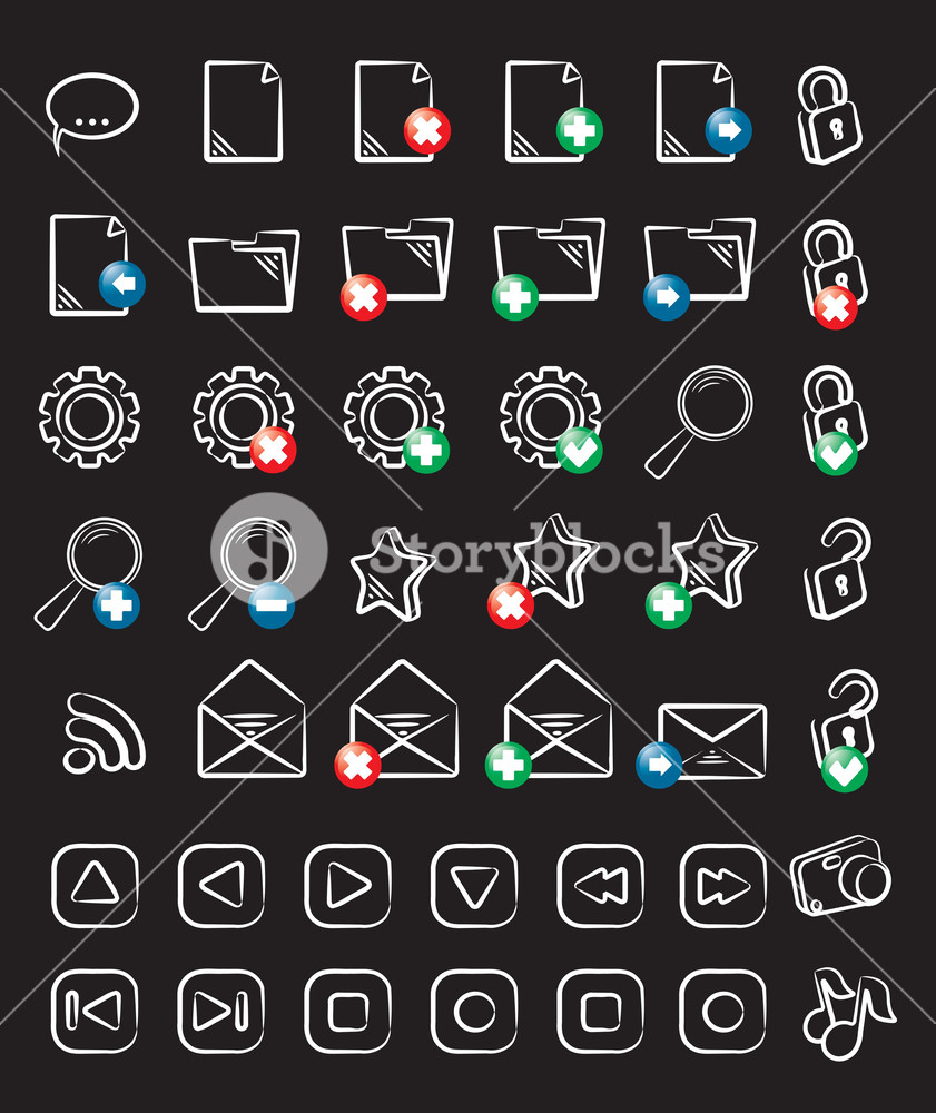 841x1000 Chalk Icon Set Vector Royalty Free Stock Image