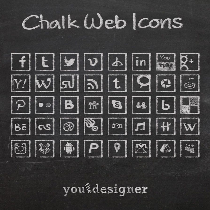 894x894 Chalk Web Icons